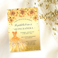 Quinceanera gold glitter dress floral glamorous
