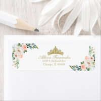 Quinceanera Gold Tiara Blush Rosa Blumenbezug