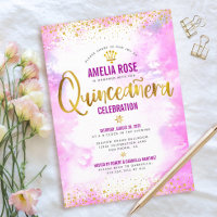 Quinceañera Golden Foil Rosa Aquädukt