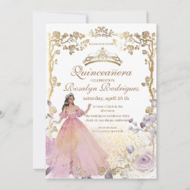 Quinceanera - Goldene Schönheit und die beste Quin Einladung