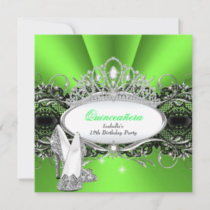 QUINCEANERA High Heels Limettengrün Diamantentiaro Einladung