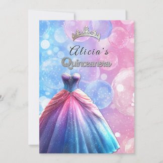 Quinceanera Hübsch Gown Crown Einladung