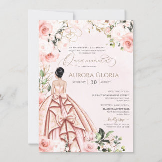 Quinceanera Hübsch in Pink Schöner Pinsel 15 Tage Einladung