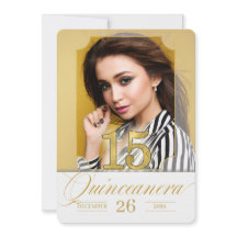 Quinceanera in Gold English Language mit Foto