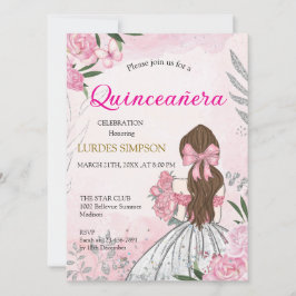  Quinceañera invitation Pink  Einladung