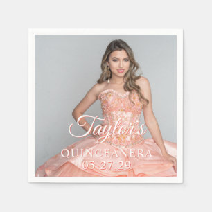 Quinceanera-Kleid Foto Zwei-Farben-Schriftart Serviette