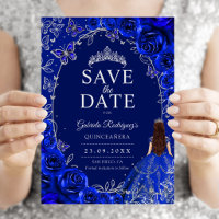 Quinceanera Königlich Blau Silber