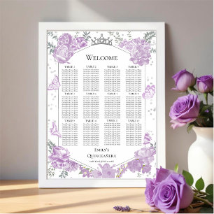 Quinceanera Lavendel Seating Chart Schild Schmette