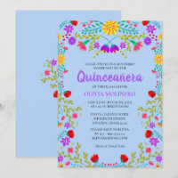Quinceanera Light Blue Mexiko Blume Geburtstag