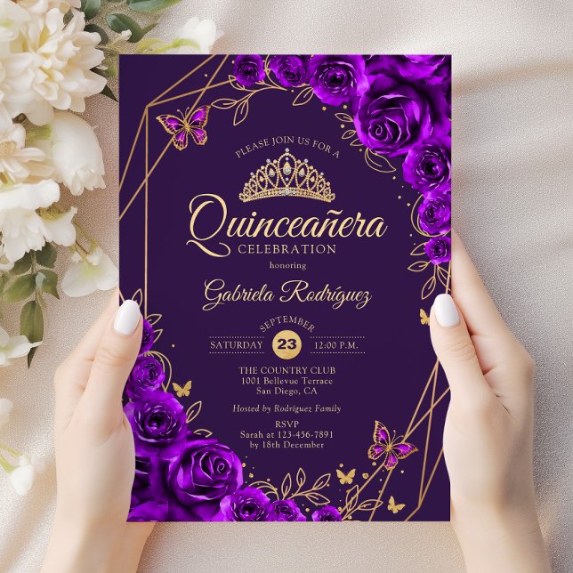 Quinceanera Lila Einladung (Von Creator hochgeladen)