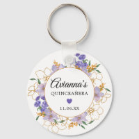 Quinceanera Lila Gold Floral Gastgeschenk