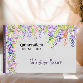 Quinceanera Lila Lavendel Wisteria Hübsche Blumen Gästebuch