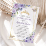 Quinceañera Lila Lilac Floral Butterflies Tiara Einladung<br><div class="desc">Personalisieren Sie diese schöne quinceañera-Einladung mit eigener Formulierung einfach und schnell,  einfach die Taste anpassen,  um den Stil und die Platzierung des Textes weiter zu ordnen und zu formatieren. Passende Artikel im Shop erhältlich! c) Das glückliche Cat Studio</div>