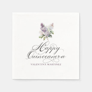 Quinceanera Lila Lilac Spring Blume Cocktail Serviette