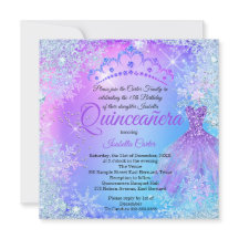 Quinceanera Lila Pink Blue Winter Wunderland