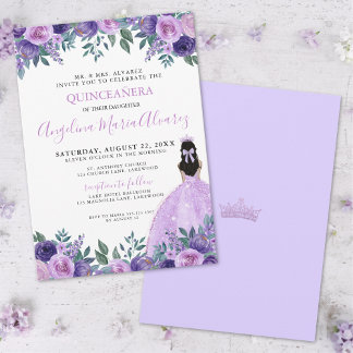 Quinceañera Lila Rose Blume Kronen Einladung