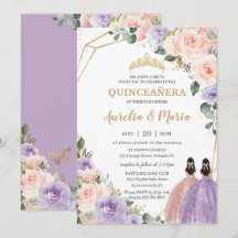 Quinceañera Lilac Blush Rose Gold Twins