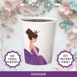 Quinceañera Lilac Elegant Princess Paper Cup Pappbecher