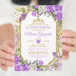 Quinceañera Lilac & Gold Crown Mexican Butterfly Einladung<br><div class="desc">Quinceañera Lilac & Gold Crown Mexican Butterfly Einladung Mis Quince 15 Anos,  16. Geburtstag, </div>