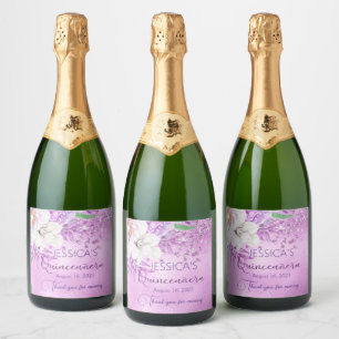 Quinceanera Lilac Lila Floral Champagne