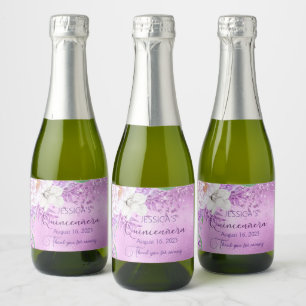 Quinceanera lilac lila Mini-Sparkling Weinkennzeic