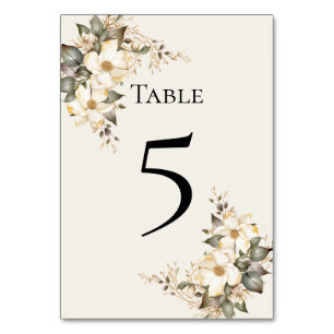 Quinceanera Magnolie Tischnummer Karte