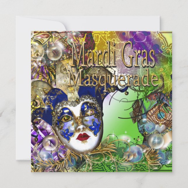 Quinceanera Masquerade Maske PERSONALISIEREN Einladung (Vorderseite)