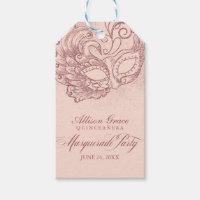 Quinceanera Masquerade Party Rose Gold Pink