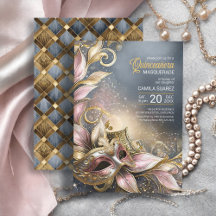 Quinceanera Masquerade Rose Gold ID1031