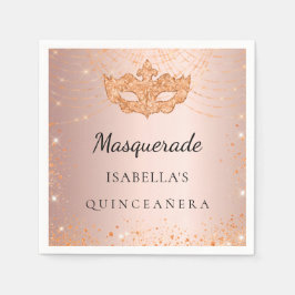 Quinceanera Masquerade Rose Serviette