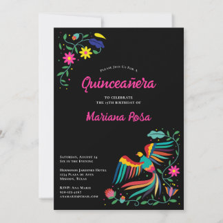 Quinceanera Mexican Fiesta Floral Geburtstag Einladung