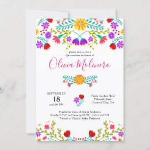 Quinceanera mexikanische Fiesta farbenfroh blumenw Einladung