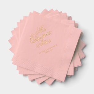 Quinceanera Mis Quince Anos Pink Individuelle Name Servietten Mit Folie