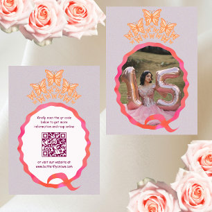 Quinceañera Miss Quince Butterfly Crown Squiggle Begleitkarte