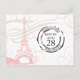 Quinceanera   Paris Boarding-Durchlauf UAWG Einladungspostkarte