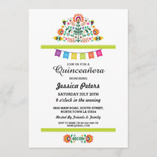 Quinceanera Party Floral Fiesta Mexikanisches Gebu Einladung