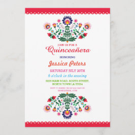 Quinceanera Party Floral Fiesta Mexikanisches Gebu Einladung