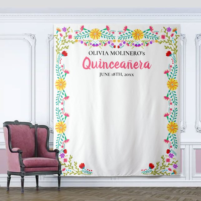 Quinceanera Party Foto Hintergrund Mexikanische Bl Wandteppich (Von Creator hochgeladen)