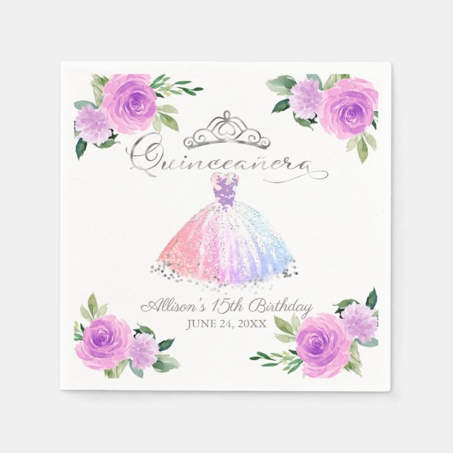 Quinceanera Pastel Colors Gourmets Serviette (Vorderseite)