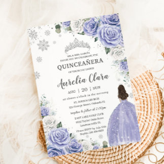 Quinceañera Periwinkle Lila Winter Einladung