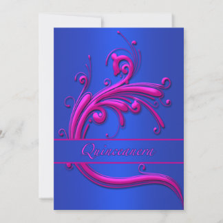Quinceanera Pink Blau 15. Geburtstag Einladung