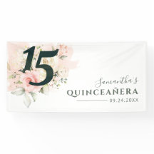 Quinceanera Pink Floral 15. Geburtstag Botanisch
