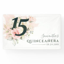 Quinceanera Pink Floral 15. Geburtstag Script