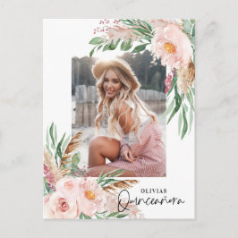 Quinceañera Pink mädchenhaftes Foto Geburtstag Postkarte
