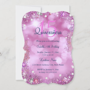 Quinceanera Pink Ocean Sky Geburtstagsparty Einladung
