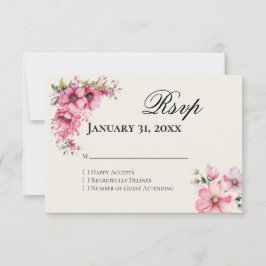 Quinceanera pink Reply RSVP Card Karte