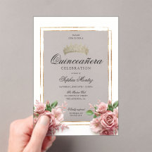 Quinceañera Pink Rose Gold Crown