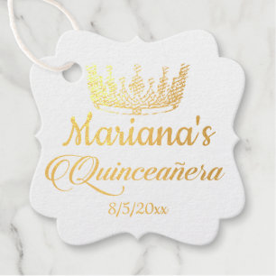 Quinceanera Princess Crown Foil Geschenkanhänger