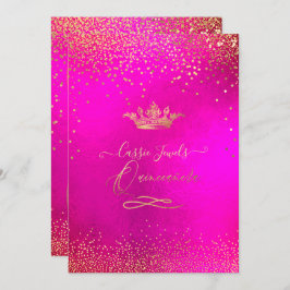 Quinceanera Princess Crown Imitats Gold Confetti R Einladung