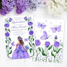 Quinceanera Princess Rose Butterfly Lilac Lila